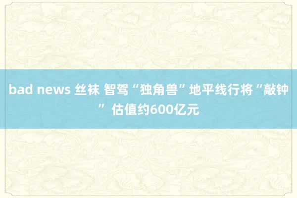 bad news 丝袜 智驾“独角兽”地平线行将“敲钟” 估值约600亿元