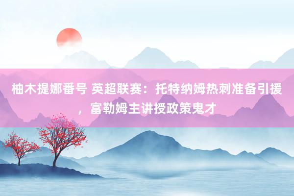 柚木提娜番号 英超联赛：托特纳姆热刺准备引援，富勒姆主讲授政策鬼才