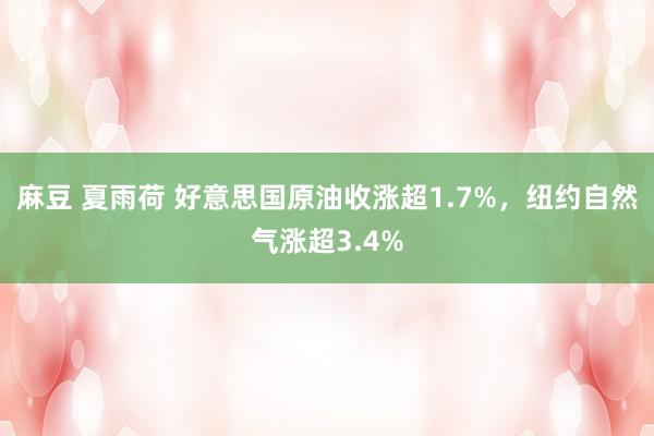 麻豆 夏雨荷 好意思国原油收涨超1.7%，纽约自然气涨超3.4%