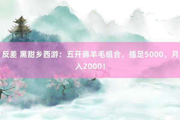 反差 黑甜乡西游：五开薅羊毛组合，插足5000，月入2000！