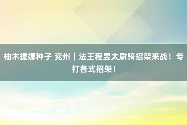 柚木提娜种子 兖州｜法王程昱太尉骑招架来战！专打各式招架！