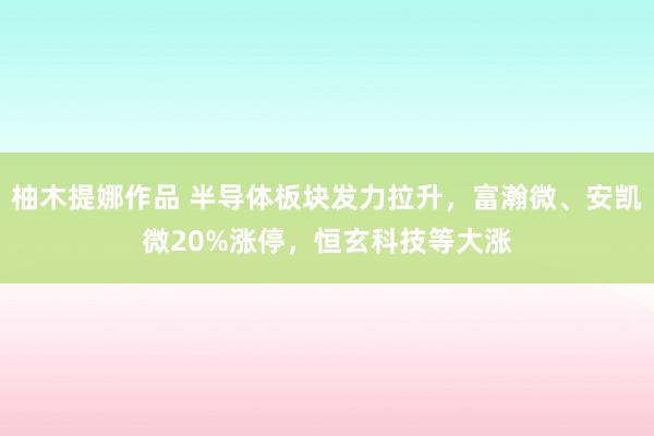 柚木提娜作品 半导体板块发力拉升，富瀚微、安凯微20%涨停，恒玄科技等大涨