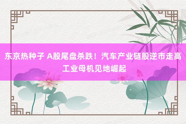 东京热种子 A股尾盘杀跌！汽车产业链股逆市走高 工业母机见地崛起