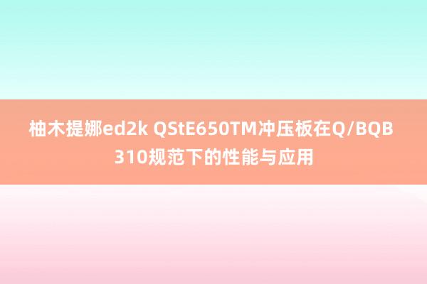 柚木提娜ed2k QStE650TM冲压板在Q/BQB 310规范下的性能与应用