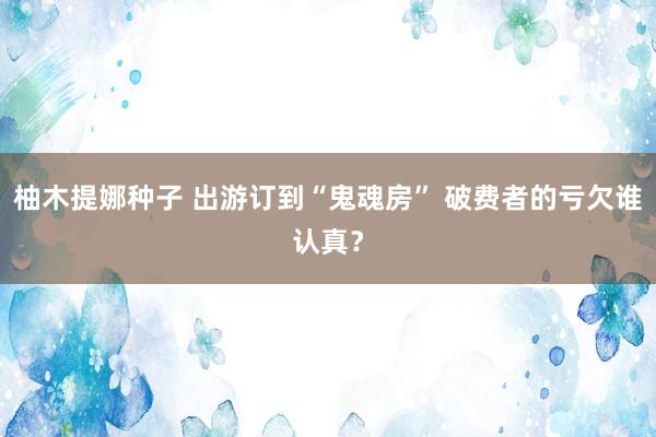 柚木提娜种子 出游订到“鬼魂房” 破费者的亏欠谁认真？