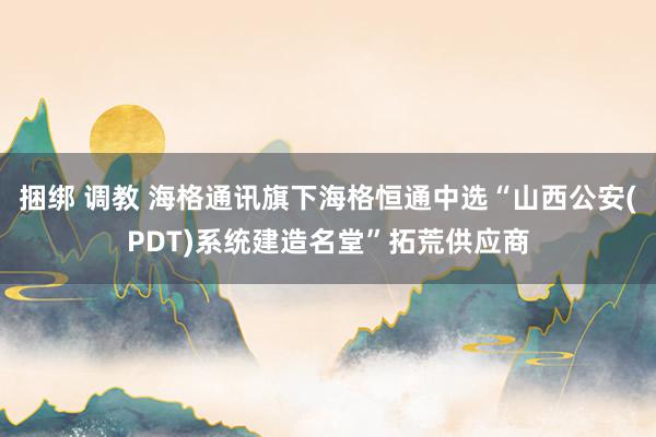 捆绑 调教 海格通讯旗下海格恒通中选“山西公安(PDT)系统建造名堂”拓荒供应商
