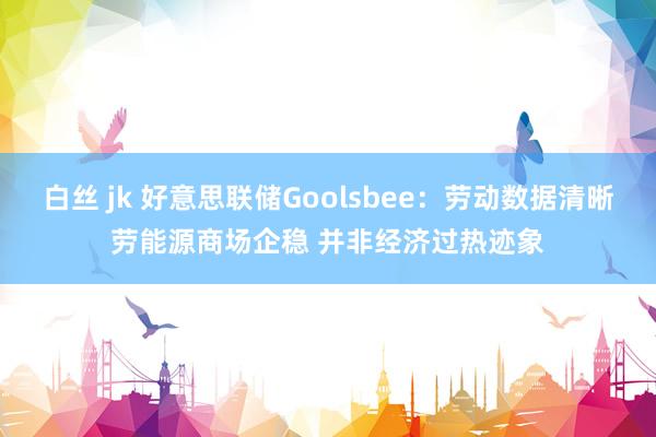 白丝 jk 好意思联储Goolsbee：劳动数据清晰劳能源商场企稳 并非经济过热迹象