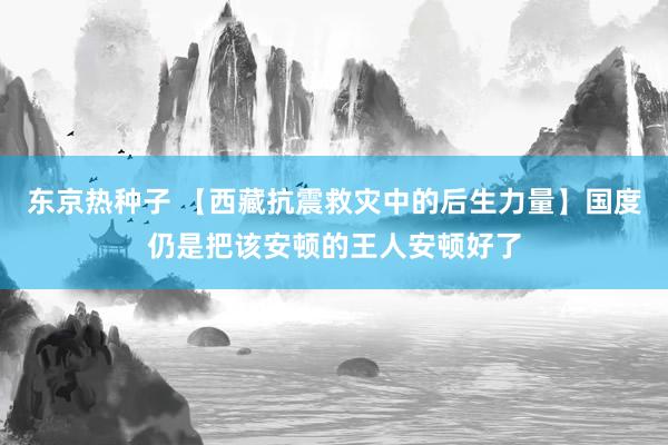 东京热种子 【西藏抗震救灾中的后生力量】国度仍是把该安顿的王人安顿好了