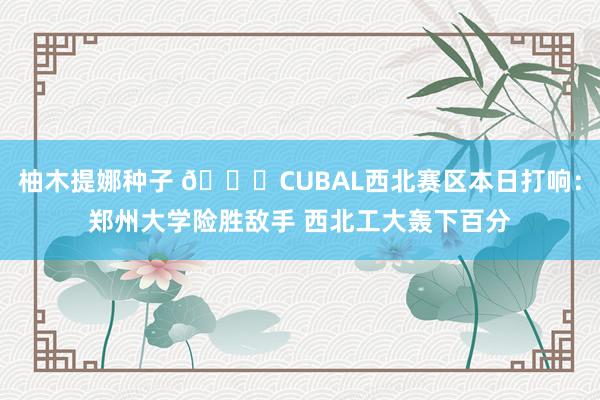 柚木提娜种子 🏀CUBAL西北赛区本日打响：郑州大学险胜敌手 西北工大轰下百分