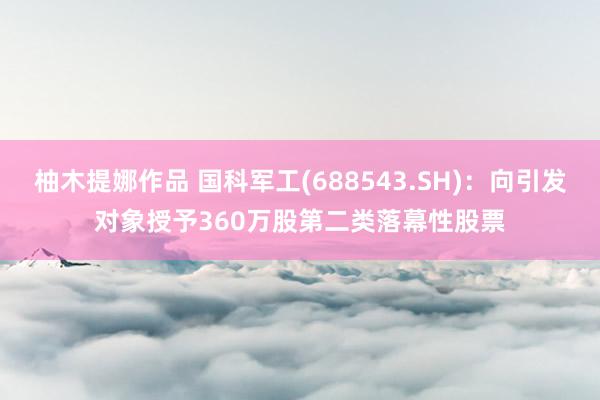 柚木提娜作品 国科军工(688543.SH)：向引发对象授予360万股第二类落幕性股票