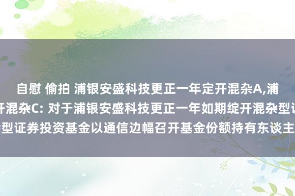 自慰 偷拍 浦银安盛科技更正一年定开混杂A，浦银安盛科技更正一年定开混杂C: 对于浦银安盛科技更正一年如期绽开混杂型证券投资基金以通信边幅召开基金份额持有东谈主大会的第一次教导性公告