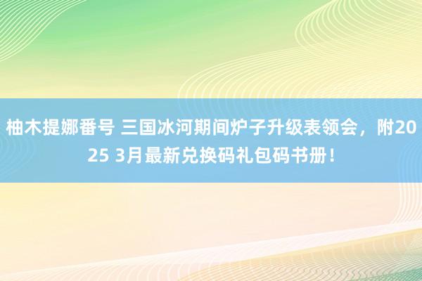 柚木提娜番号 三国冰河期间炉子升级表领会，附2025 3月最新兑换码礼包码书册！