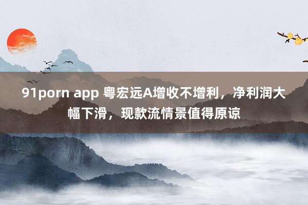 91porn app 粤宏远A增收不增利，净利润大幅下滑，现款流情景值得原谅
