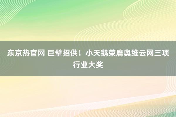 东京热官网 巨擘招供！小天鹅荣膺奥维云网三项行业大奖