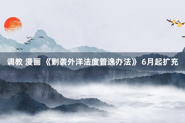 调教 漫画 《剿袭外洋法度管逸办法》 6月起扩充
