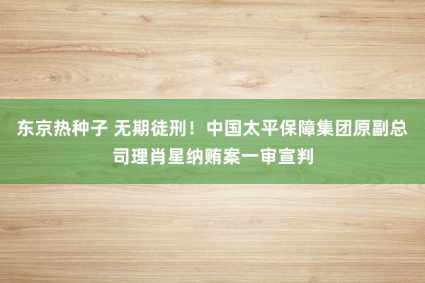 东京热种子 无期徒刑！中国太平保障集团原副总司理肖星纳贿案一审宣判